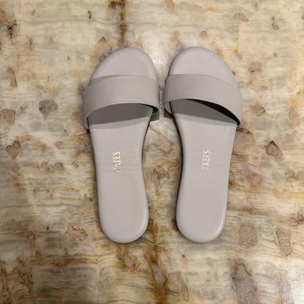 TKEES women's gray slide sandals size 6 EU 36 minimalist leather flats